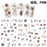 3D Embossed 1 Sheet Garden Flowers Nail Art Sticker Flower Adhesive Nail Art