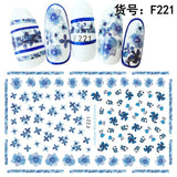 3D Embossed 1 Sheet Garden Flowers Nail Art Sticker Flower Adhesive Nail Art