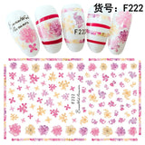 3D Embossed 1 Sheet Garden Flowers Nail Art Sticker Flower Adhesive Nail Art