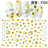 3D Embossed 1 Sheet Garden Flowers Nail Art Sticker Flower Adhesive Nail Art