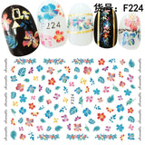 3D Embossed 1 Sheet Garden Flowers Nail Art Sticker Flower Adhesive Nail Art