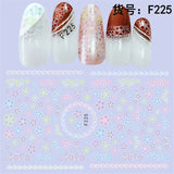 3D Embossed 1 Sheet Garden Flowers Nail Art Sticker Flower Adhesive Nail Art