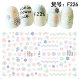 3D Embossed 1 Sheet Garden Flowers Nail Art Sticker Flower Adhesive Nail Art