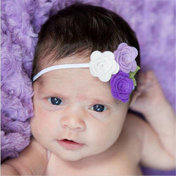 Baby Girl Triple Felt Rose Flower Headband